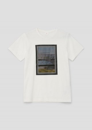 s.Oliver T-Shirt mit Fotoprint - creme