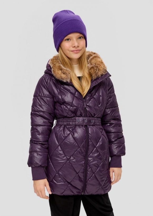 s.Oliver Steppjacke mit Textilgürtel - lila