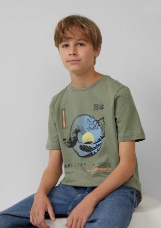 s.Oliver T-Shirt mit Frontprint - tannengrün