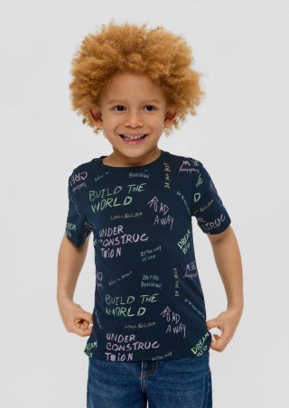 s.Oliver T-Shirt mit All-over-Print - navy