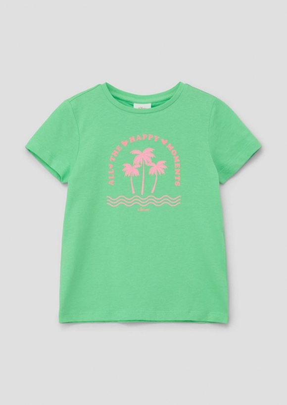 s.Oliver T-Shirt mit Frontprint - hellgrün