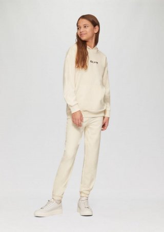 s.Oliver Unisex Jogginghose aus Sweat mit Print-Detail - helles sand