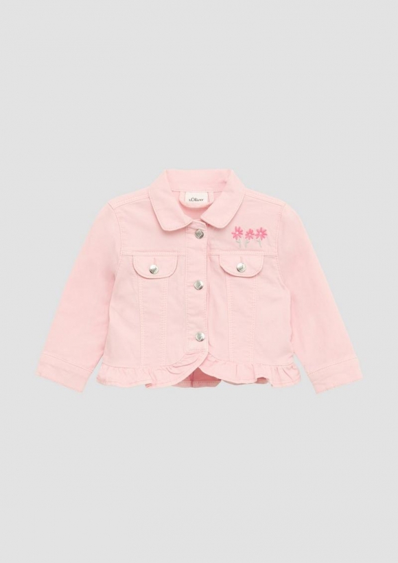 s.Oliver Jacke mit Knopfleiste und Rüschen - zartrosa