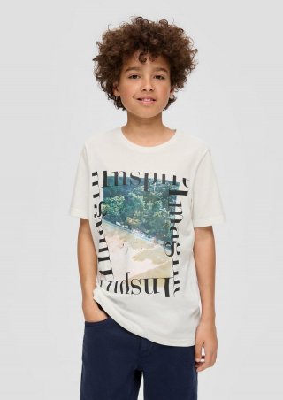 s.Oliver T-Shirt mit Frontprint - ecru