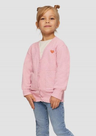 s.Oliver Lange Strickjacke aus Bouclé - zartrosa
