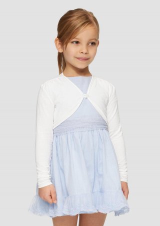 s.Oliver Festlicher Bolero mit Blumenknopf - weiß