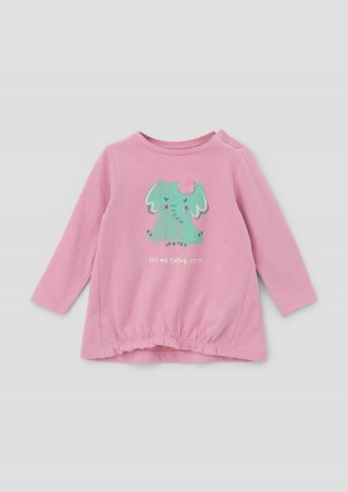 s.Oliver Longsleeve mit Artwork - rosa