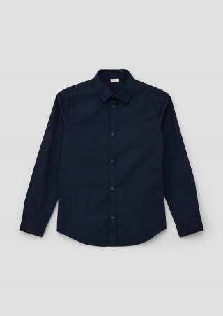 s.Oliver Popeline-Hemd aus Baumwollstretch - navy
