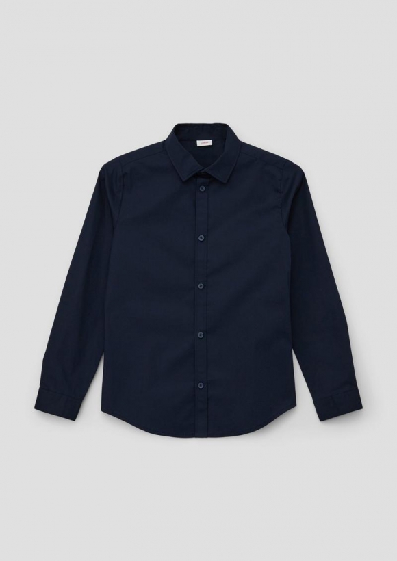 s.Oliver Popeline-Hemd aus Baumwollstretch - navy