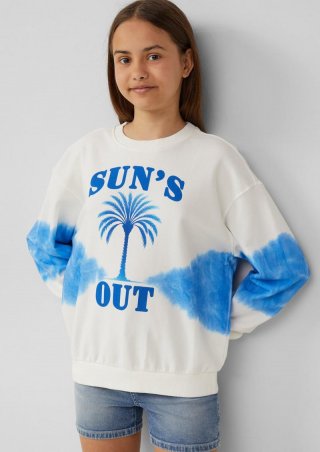 s.Oliver Oversized-Sweatshirt mit Batik-Effekt - ecru