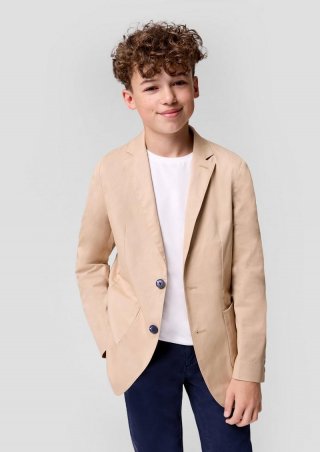 s.Oliver Legeres Sakko mit Kontrast-Knöpfen - beige