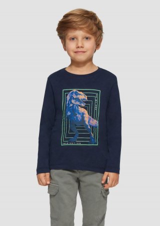 s.Oliver Longsleeve mit Dino-Print - navy