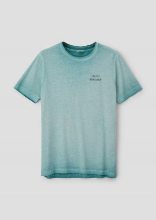 s.Oliver T-Shirt mit Garment Dye - helles petrol