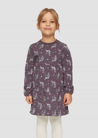 s.Oliver Weiches Sweat-Kleid mit All-over-Print - flieder