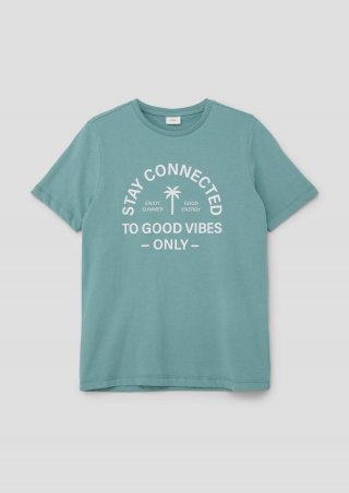 s.Oliver T-Shirt mit Frontprint - helles petrol