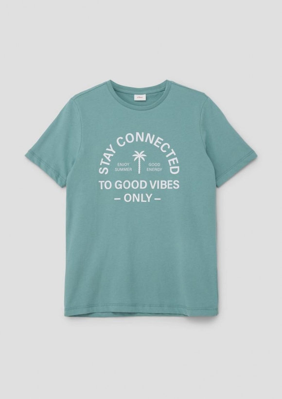 s.Oliver T-Shirt mit Frontprint - helles petrol