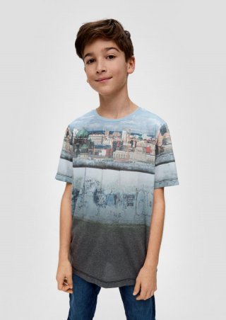s.Oliver T-Shirt mit Fotoprint - schwarz