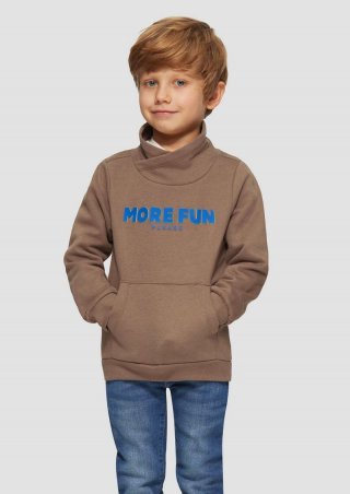 s.Oliver Wärmendes Sweatshirt mit erhabenem Print - cognac