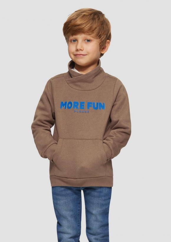 s.Oliver Wärmendes Sweatshirt mit erhabenem Print - cognac
