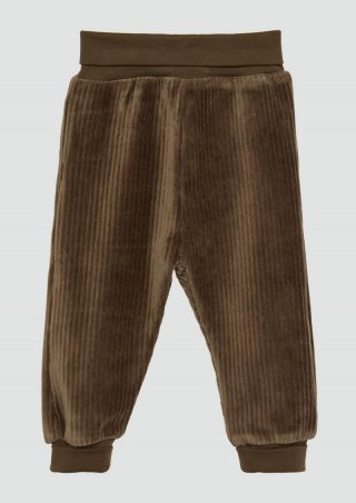 s.Oliver Elastische Jogpants in Cordoptik mit Umschlagbund - mokka