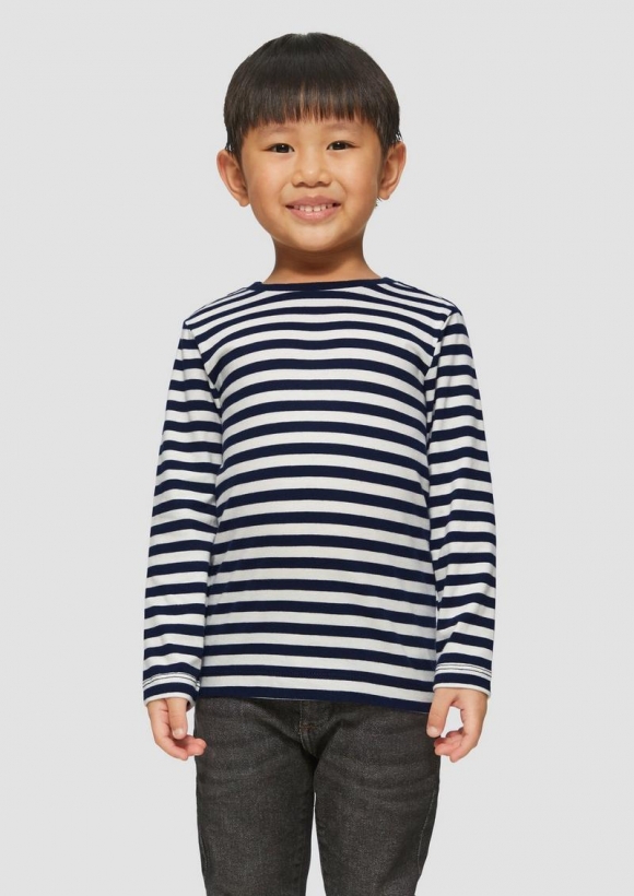 s.Oliver Weiches Longsleeve mit Streifen - ecru