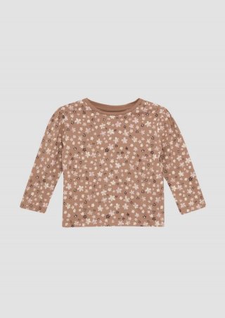 s.Oliver Longsleeve mit floralem All-over-Print - rubinrot