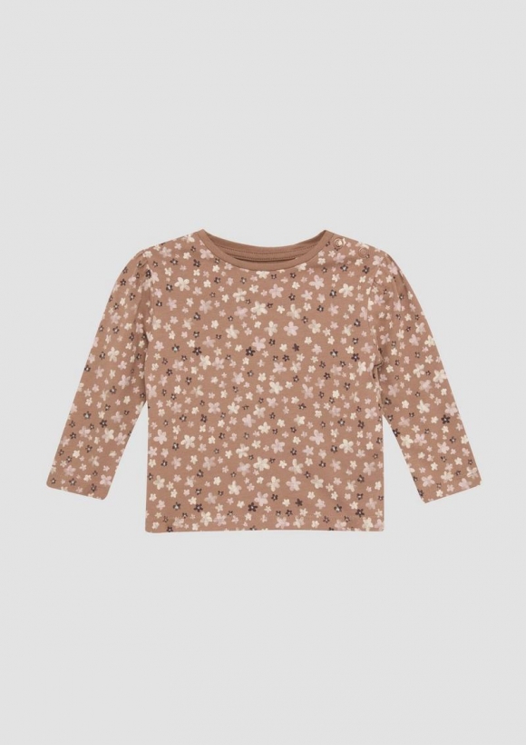 s.Oliver Longsleeve mit floralem All-over-Print - rubinrot
