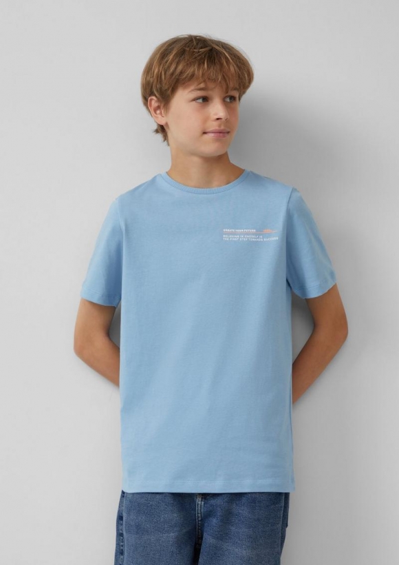 s.Oliver T-Shirt mit Frontprint - himmelblau