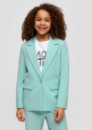 s.Oliver Twill-Blazer aus Viskosemix - helles türkis