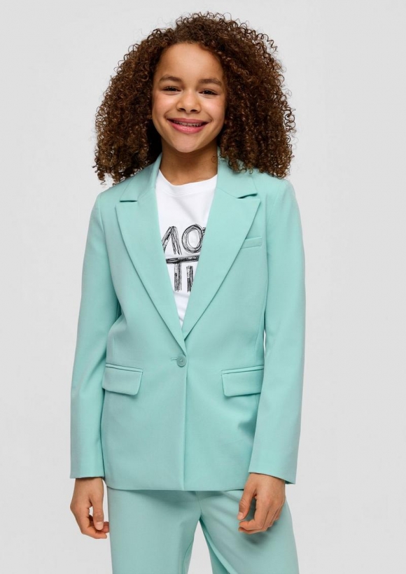 s.Oliver Twill-Blazer aus Viskosemix - helles türkis