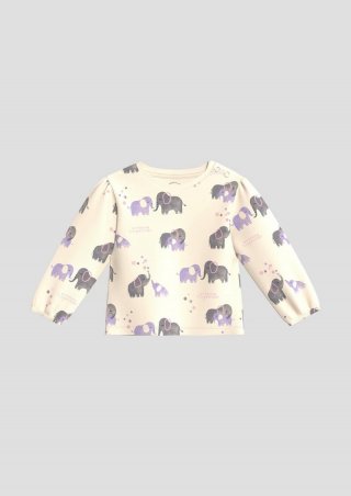 s.Oliver Longsleeve mit All-over-Print - helles sand