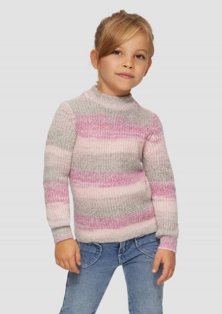 s.Oliver Melierter Strickpullover mit Stehkragen - zartrosa