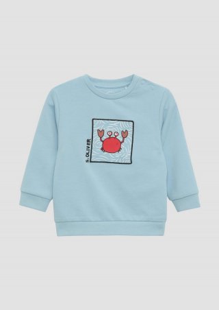 s.Oliver Sweatshirt aus Baumwollstretch mit Frontprint - himmelblau