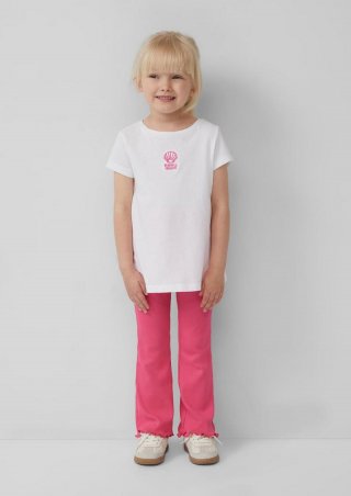 s.Oliver Ausgestelltes T-Shirt mit Stickerei - weiß