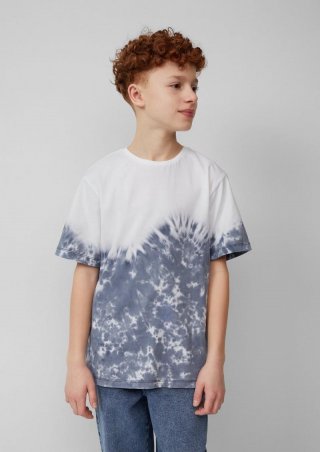 s.Oliver T-Shirt mit Batikmuster und überschnittenen Schultern - hellblau