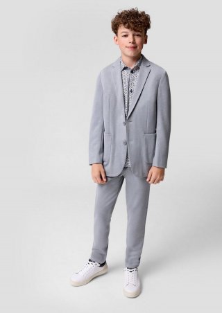 s.Oliver Regular Fit: Elastische Anzughose mit verstellbarem Bund - taubengrau