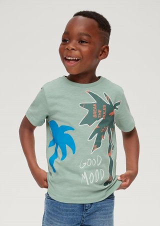 s.Oliver Baumwollshirt mit Print - ozeangrün