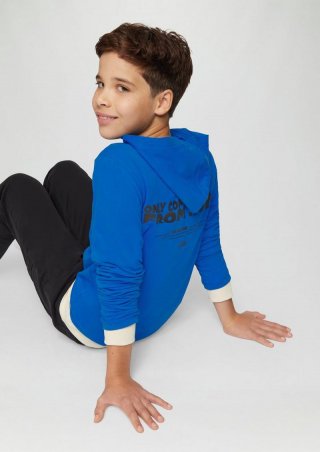 s.Oliver Langarmshirt mit Kapuze und Rückenprint - royalblau