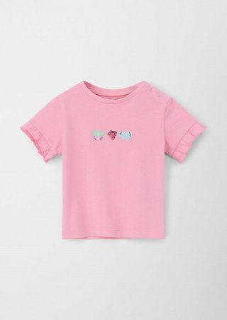 s.Oliver T-Shirt mit Glitzer - rosa