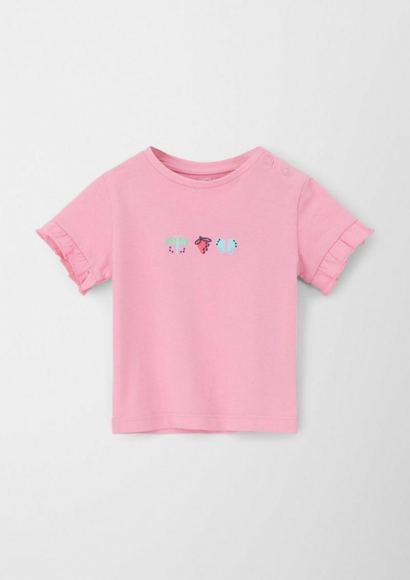 s.Oliver T-Shirt mit Glitzer - rosa