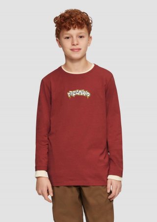 s.Oliver Langarmshirt mit Frontprint - rubinrot