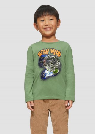 s.Oliver Longsleeve mit Wendepailletten - hellgrün