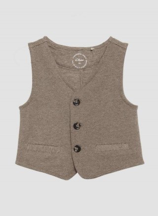 s.Oliver Festive Weste aus Sweatstoff - karamell