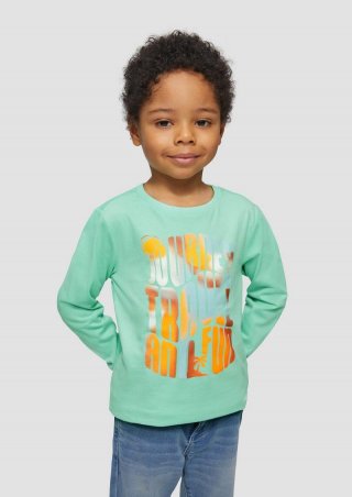 s.Oliver Jersey-Longsleeve mit Frontprint - türkis