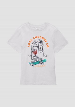 s.Oliver T-Shirt aus Baumwolle mit Frontprint - weiß