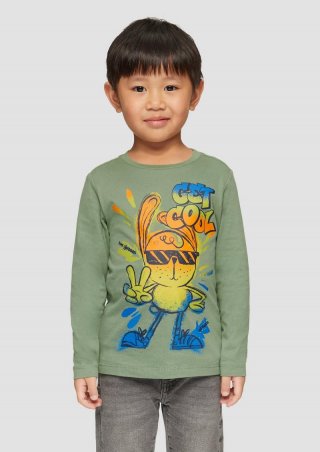 s.Oliver Longsleeve mit Frontprint - hellgrün