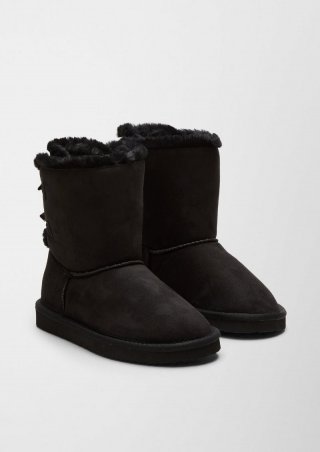 s.Oliver Gefütterte Velours-Stiefel - schwarz