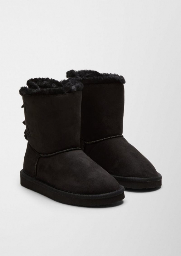 s.Oliver Gefütterte Velours-Stiefel - schwarz