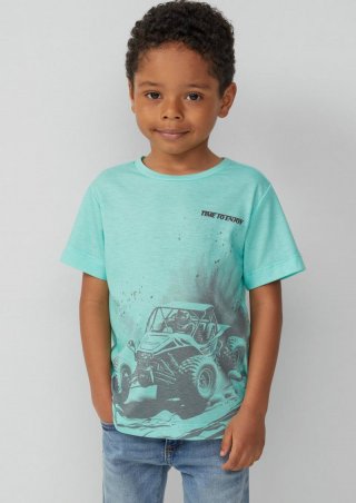 s.Oliver T-Shirt aus Baumwollmix mit Frontprint - türkis