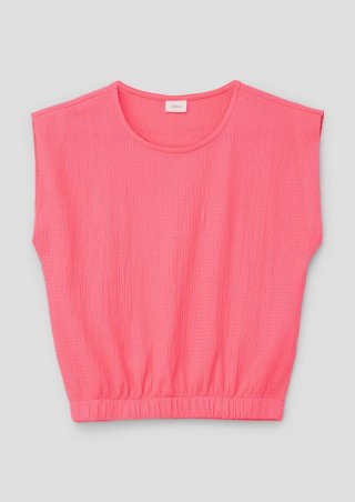 s.Oliver T-Shirt mit Crêpestruktur - neon